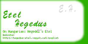 etel hegedus business card